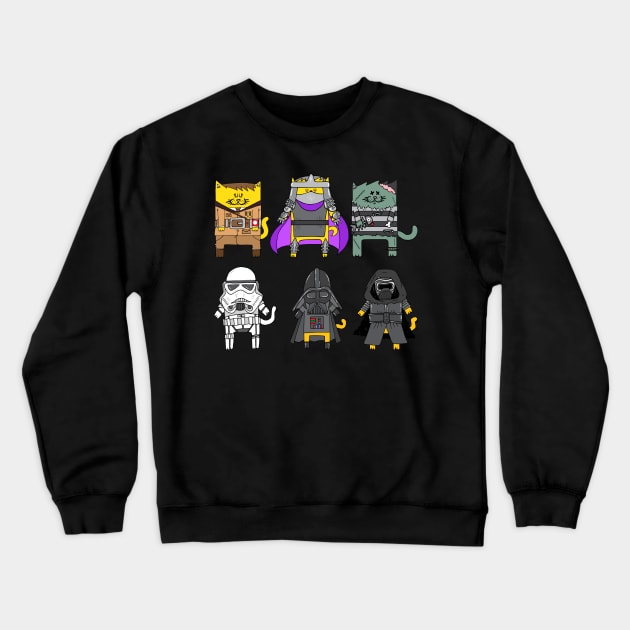 Supervillain Cats Crewneck Sweatshirt by adrianserghie